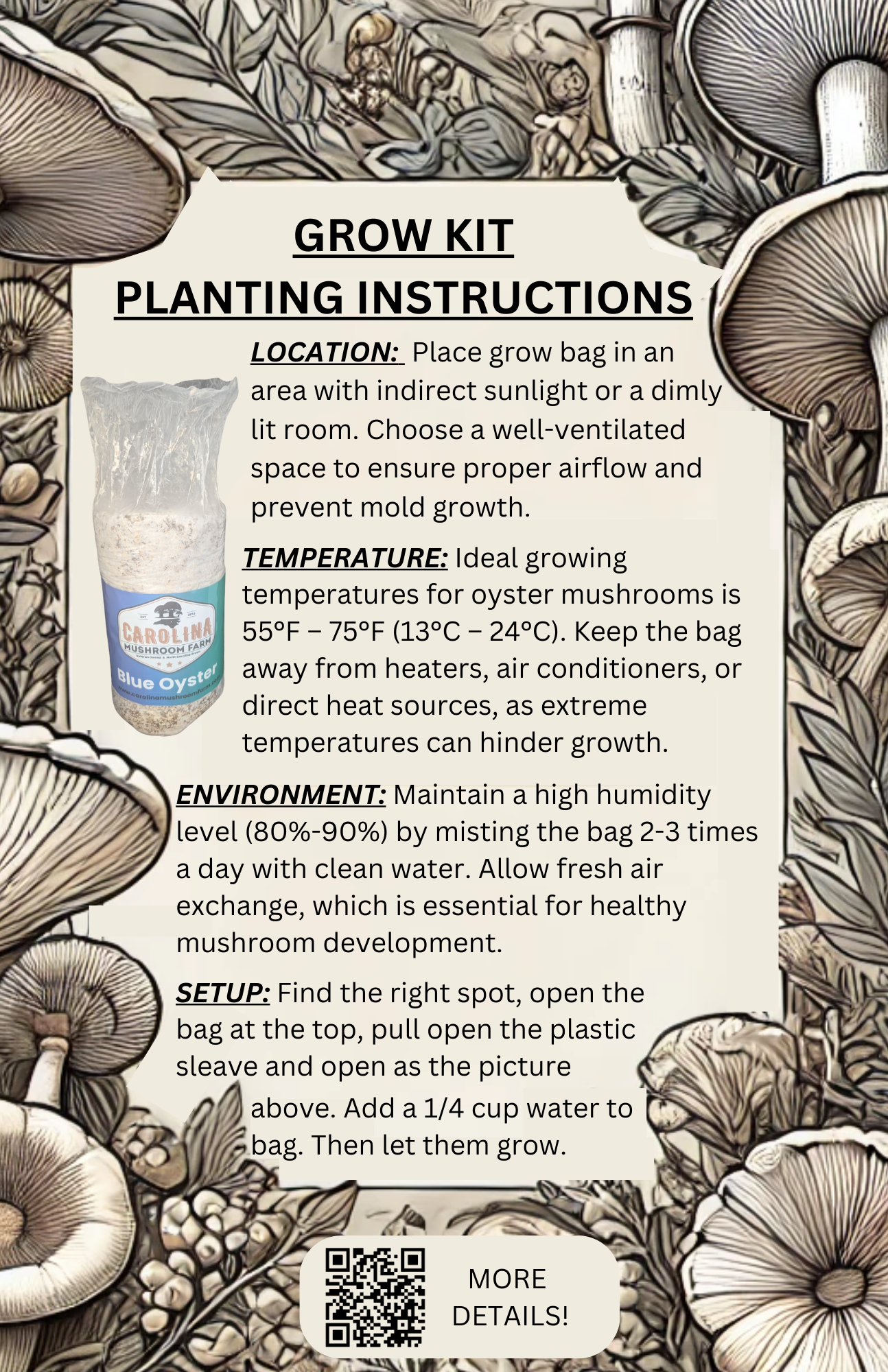 3 lbs. Oyster Mushroom Grow Kit โ Grow Fresh, Gourmet Mushrooms at Home!