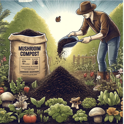 5 LBS bag of Premium Organic Mushroom Compost – Nutrient-Rich Soil Additive for Gardens, Lawns & Flowers - Buy 4 get 1 Free!